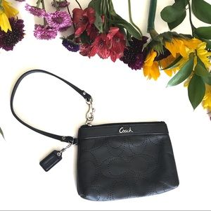 Coach Signature Small Black Wristlet!